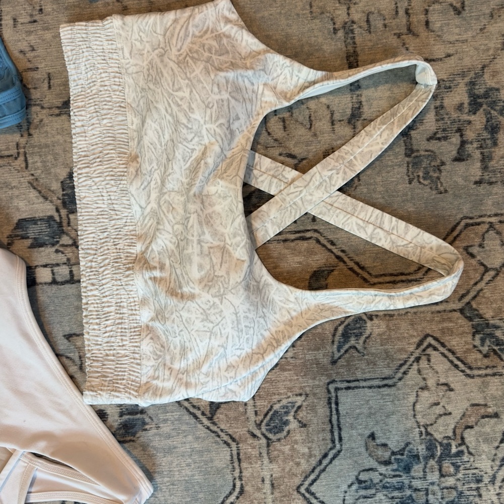 ZYIA Textured Cream Sports Bra